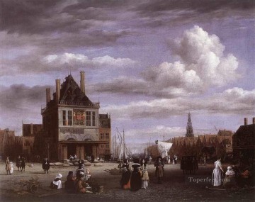  Isaakszoon Oil Painting - The Dam Square In Amsterdam Jacob Isaakszoon van Ruisdael